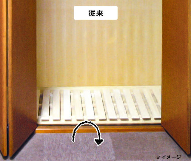 前面に下駄があり空気が流れない