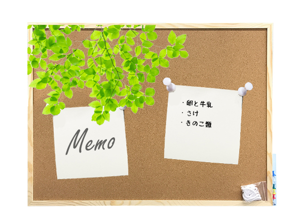 造花などをアレンジしてオリジナルのコルクボードに
