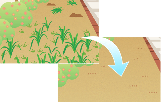 敷きたい場所の整地・除草