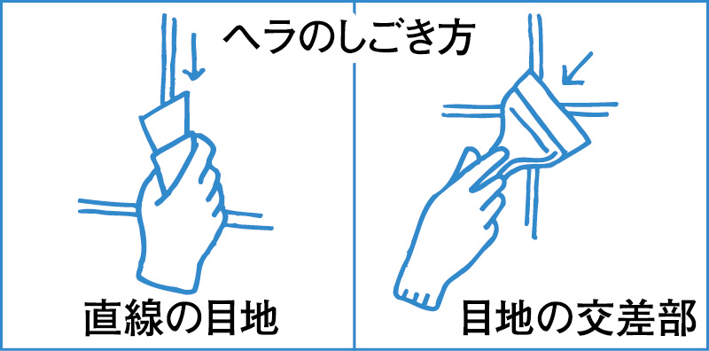 ヘラのしごき方