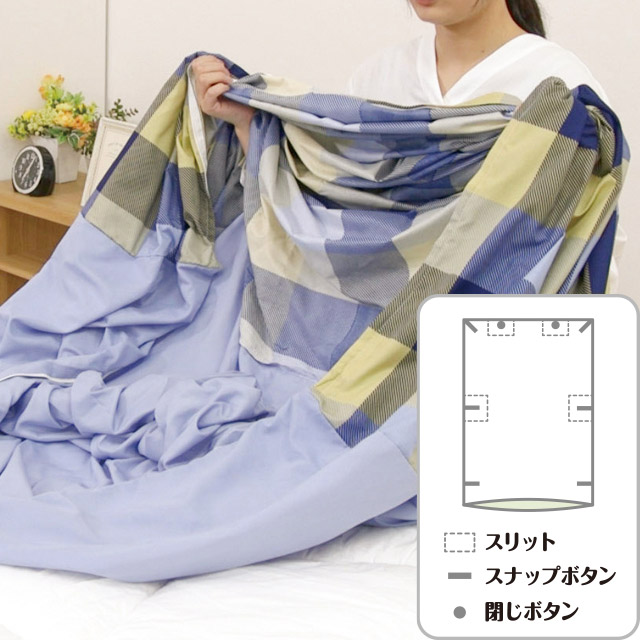 上部のスリットから腕を通す