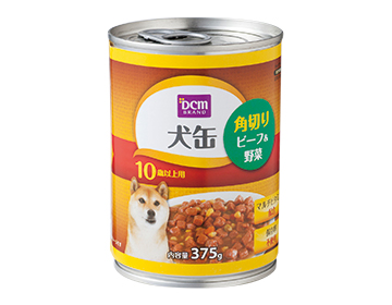 DCM　犬缶　10歳以上 角切りビーフ＆野菜 375g