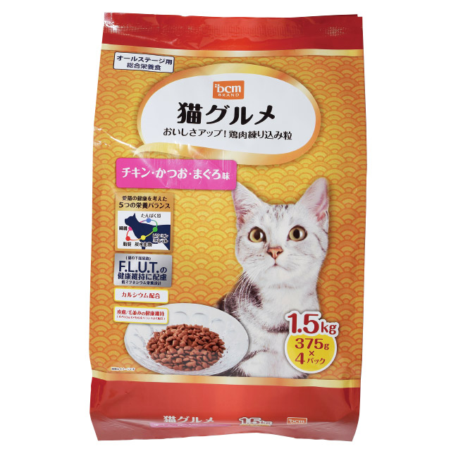 ＤＣＭ 猫グルメ 1.5kg チキン・かつお・まぐろ味